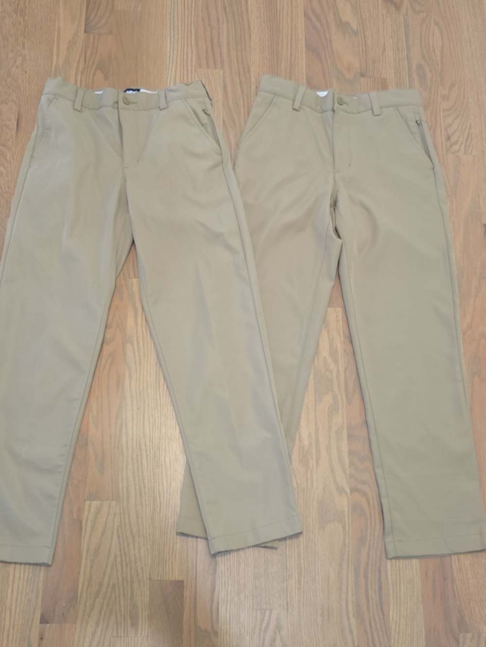 2 Lands' End Sz 12 School Uniform Boys Iron Knee Active Performance Chino Pants